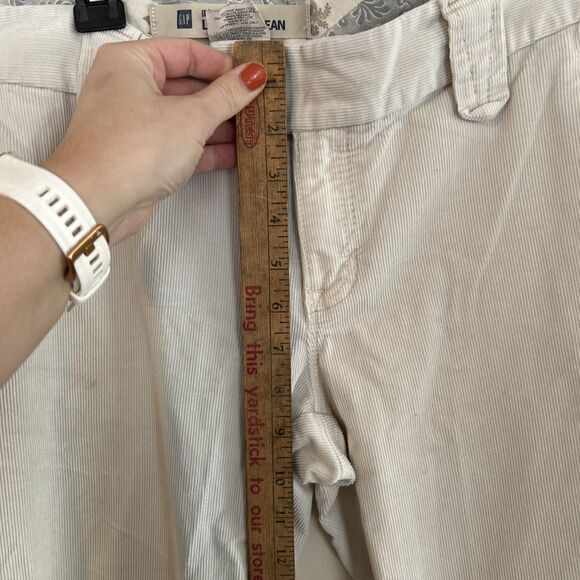 Gap Original Long & Lean Y2K Bootcut flare Corduroy Pants off white chic size 10 - Picture 3 of 9